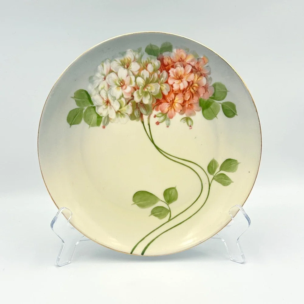 Antique Z.S. & Co Bavaria Hand Painted Floral Cabinet Plate German Porcelain
